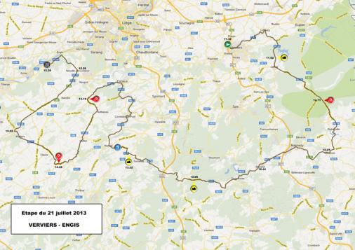 Streckenverlauf Tour de Wallonie 2013 - Etappe 2