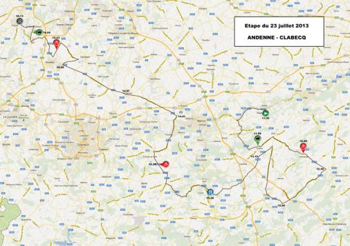 Streckenverlauf Tour de Wallonie 2013 - Etappe 4