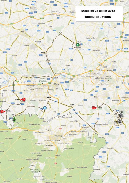 Streckenverlauf Tour de Wallonie 2013 - Etappe 5