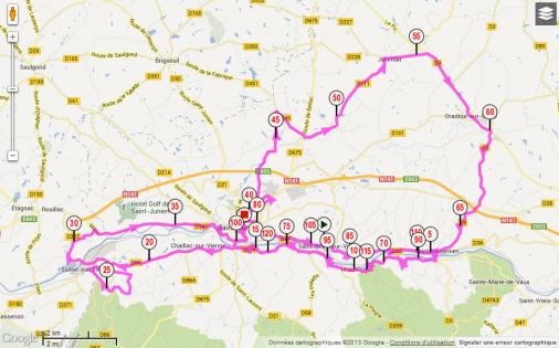 Streckenverlauf Tour Fminin en Limousin 2013 - Etappe 3