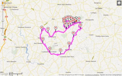 Streckenverlauf Tour Fminin en Limousin 2013 - Etappe 4