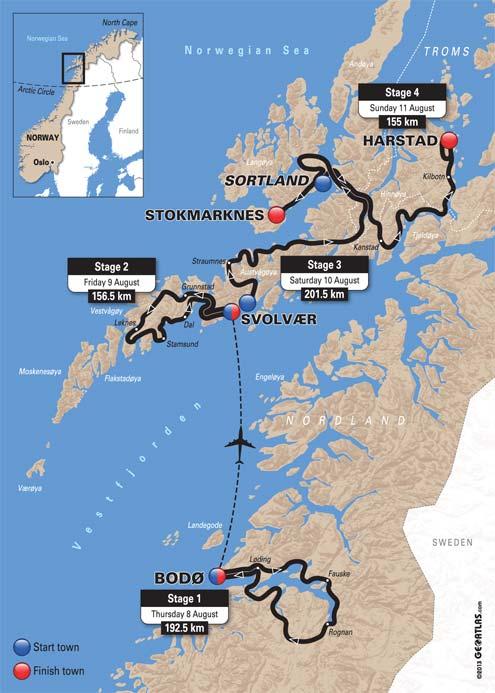 Streckenverlauf Arctic Race of Norway 2013