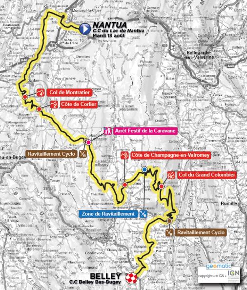 Streckenverlauf Tour de lAin 2013 - Etappe 4