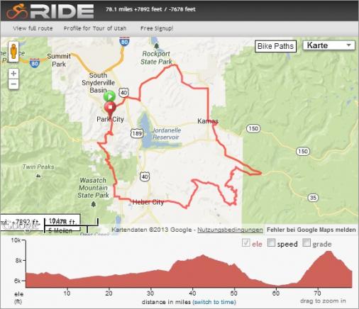 Streckenverlauf & Hhenprofil Tour of Utah 2013 - Etappe 6