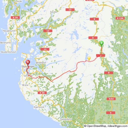 Streckenverlauf Tour des Fjords 2013 - Etappe 1