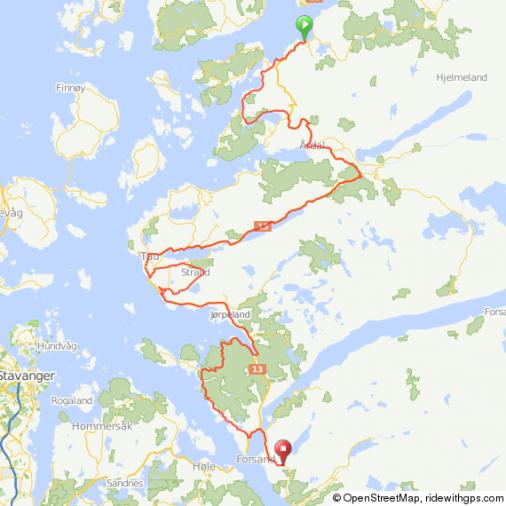 Streckenverlauf Tour des Fjords 2013 - Etappe 2