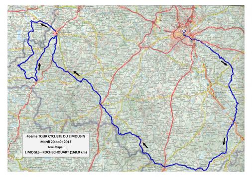 Streckenverlauf Tour du Limousin 2013 - Etappe 1
