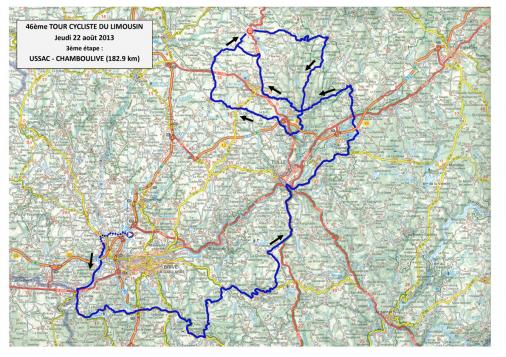 Streckenverlauf Tour du Limousin 2013 - Etappe 3