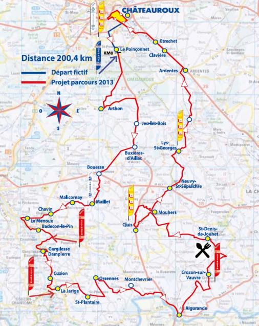Streckenverlauf Chteauroux Classic de lIndre Trophe Fenioux 2013