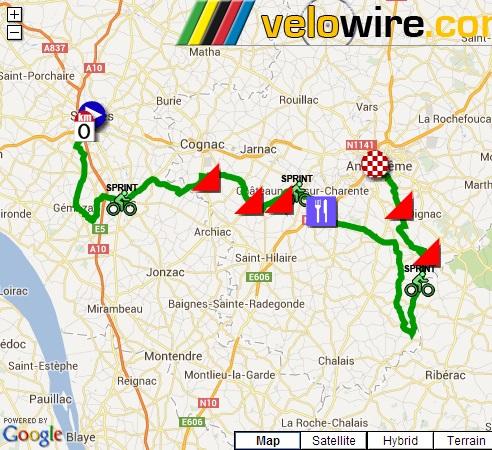 Streckenverlauf Tour du Poitou Charentes 2013 - Etappe 2