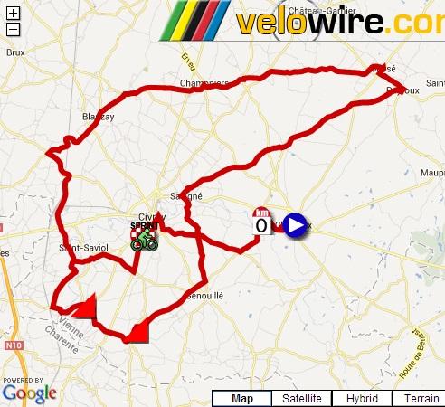 Streckenverlauf Tour du Poitou Charentes 2013 - Etappe 3