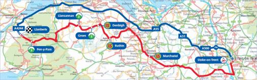 Streckenverlauf Tour of Britain 2013 - Etappe 4