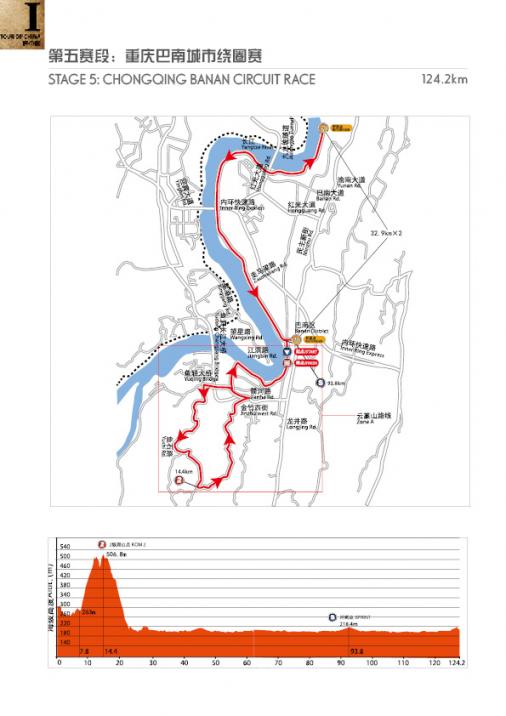 Streckenverlauf & Hhenprofil Tour of China I 2013 - Etappe 5