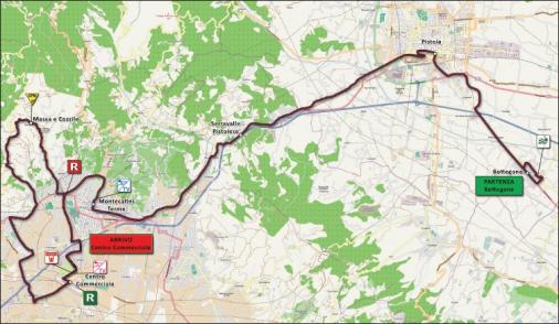 Streckenverlauf Premondiale Giro Toscana Int. Femminile - Memorial Michela Fanini 2013 - Etappe 1