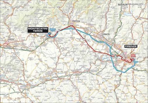 Streckenverlauf Straen-Weltmeisterschaft 2013 in Florenz -Mannschaftszeitfahren Mnner Elite