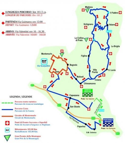 Streckenverlauf GP Industria & Commercio di Prato 2013