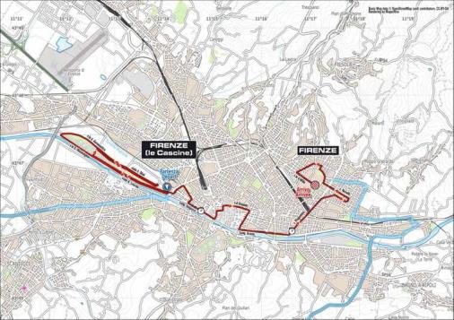 Streckenverlauf Straen-Weltmeisterschaft 2013 in Florenz - Einzelzeitfahren Junioren