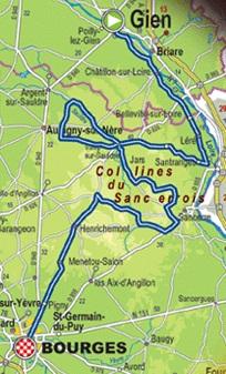 Streckenverlauf Paris-Bourges 2013