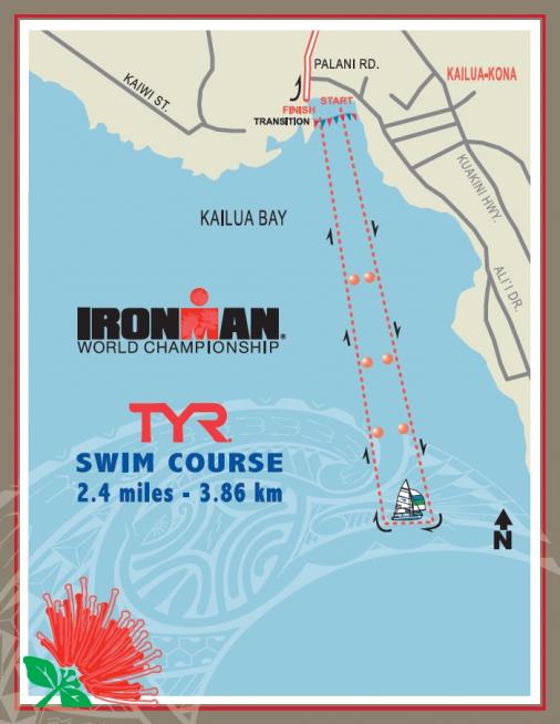 Ironman Hawaii 2013 - Karte Schwimm-Strecke