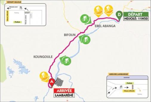 Streckenverlauf La Tropicale Amissa Bongo 2014 - Etappe 3