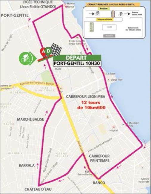Streckenverlauf La Tropicale Amissa Bongo 2014 - Etappe 6