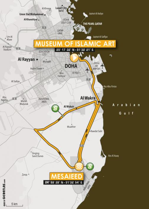Streckenverlauf Ladies Tour of Qatar 2014 - Etappe 1