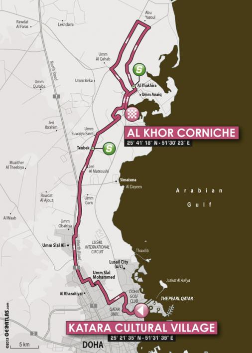 Streckenverlauf Ladies Tour of Qatar 2014 - Etappe 3