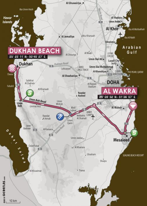 Streckenverlauf Tour of Qatar 2014 - Etappe 1