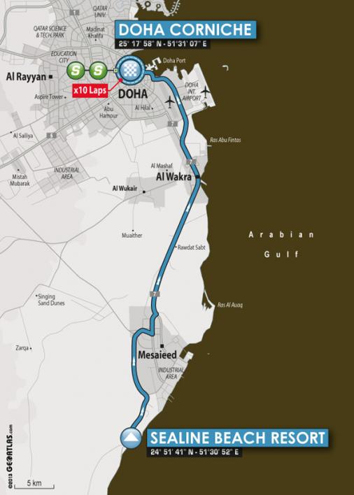 Streckenverlauf Tour of Qatar 2014 - Etappe 6