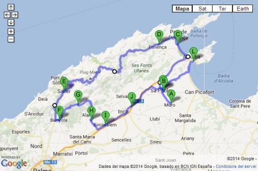 Streckenverlauf Trofeo Muro-Port dAlcudia 2014