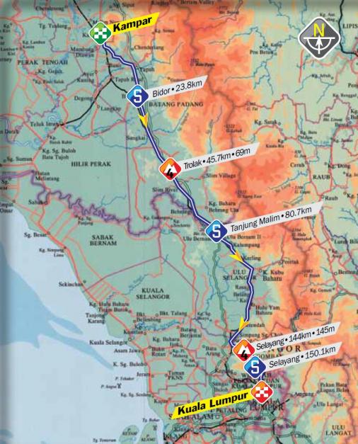 Streckenverlauf Le Tour de Langkawi 2014 - Etappe 3