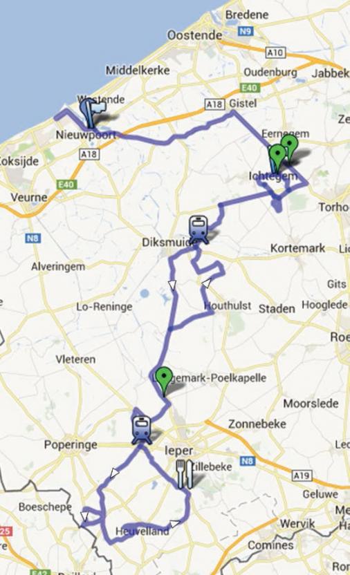 Streckenverlauf Driedaagse van West-Vlaanderen 2014 - Etappe 2
