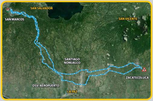 Streckenverlauf Vuelta a El Salvador 2014 - Etappe 2