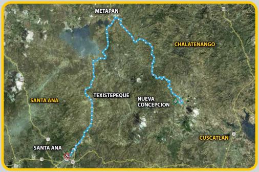 Streckenverlauf Vuelta a El Salvador 2014 - Etappe 3