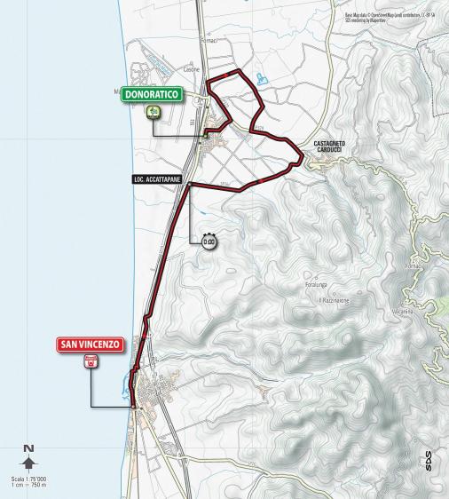 Streckenverlauf Tirreno - Adriatico 2014 - Etappe 1