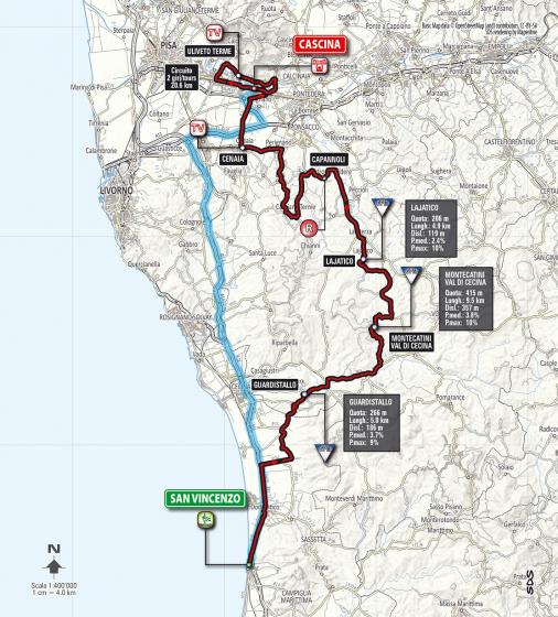 Streckenverlauf Tirreno - Adriatico 2014 - Etappe 2