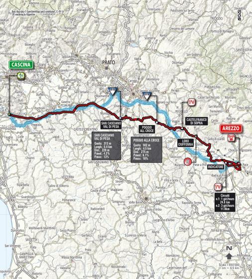 Streckenverlauf Tirreno - Adriatico 2014 - Etappe 3
