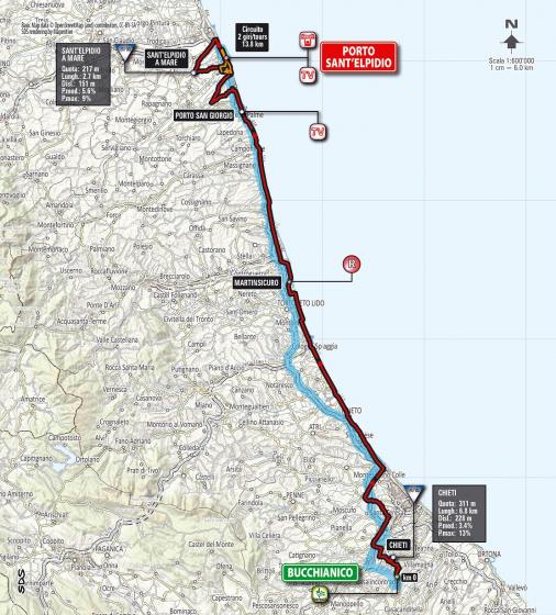 Streckenverlauf Tirreno - Adriatico 2014 - Etappe 6