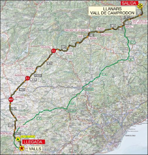 Streckenverlauf Volta Ciclista a Catalunya 2014 - Etappe 5