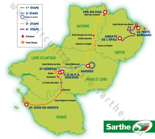 Streckenverlauf Circuit Cycliste Sarthe - Pays de la Loire 2014