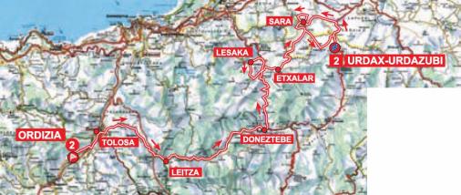 Streckenverlauf Vuelta Ciclista al Pais Vasco 2014 - Etappe 2