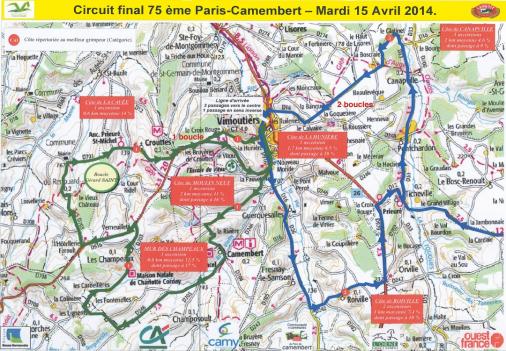 Streckenverlauf Paris-Camembert 2014