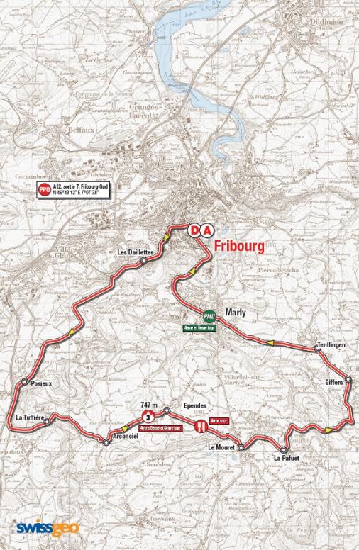 Streckenverlauf Tour de Romandie 2014 - Etappe 4