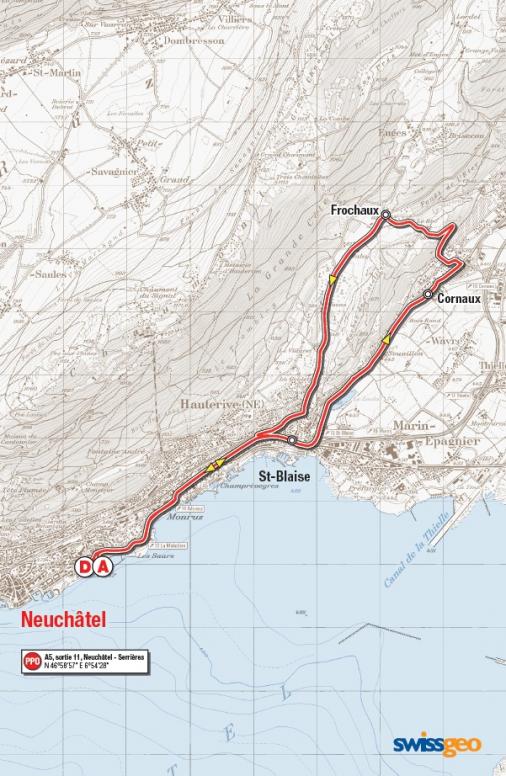 Streckenverlauf Tour de Romandie 2014 - Etappe 5