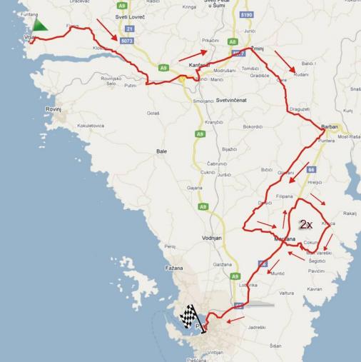 Streckenverlauf Tour of Istria - Memorial Edi Rajkovic 2014 - Etappe 3