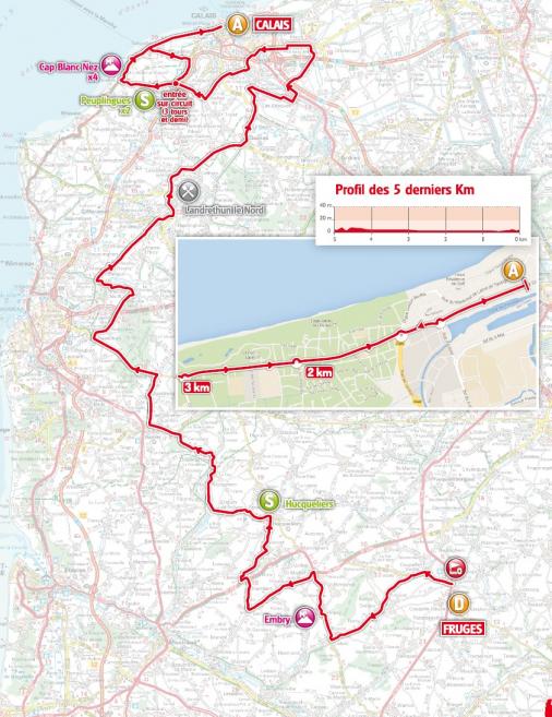 Streckenverlauf 4 Jours de Dunkerque / Tour du Nord-pas-de-Calais 2014 - Etappe 3