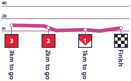 Hhenprofil The Womens Tour 2014 - Etappe 3, letzte 3 km