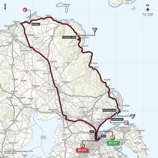 Streckenverlauf Höhenprofil Giro d´Italia 2014 - Etappe 2