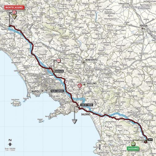 Streckenverlauf Höhenprofil Giro d´Italia 2014 - Etappe 6