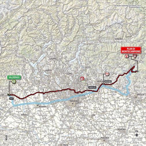 Streckenverlauf Höhenprofil Giro d´Italia 2014 - Etappe 15